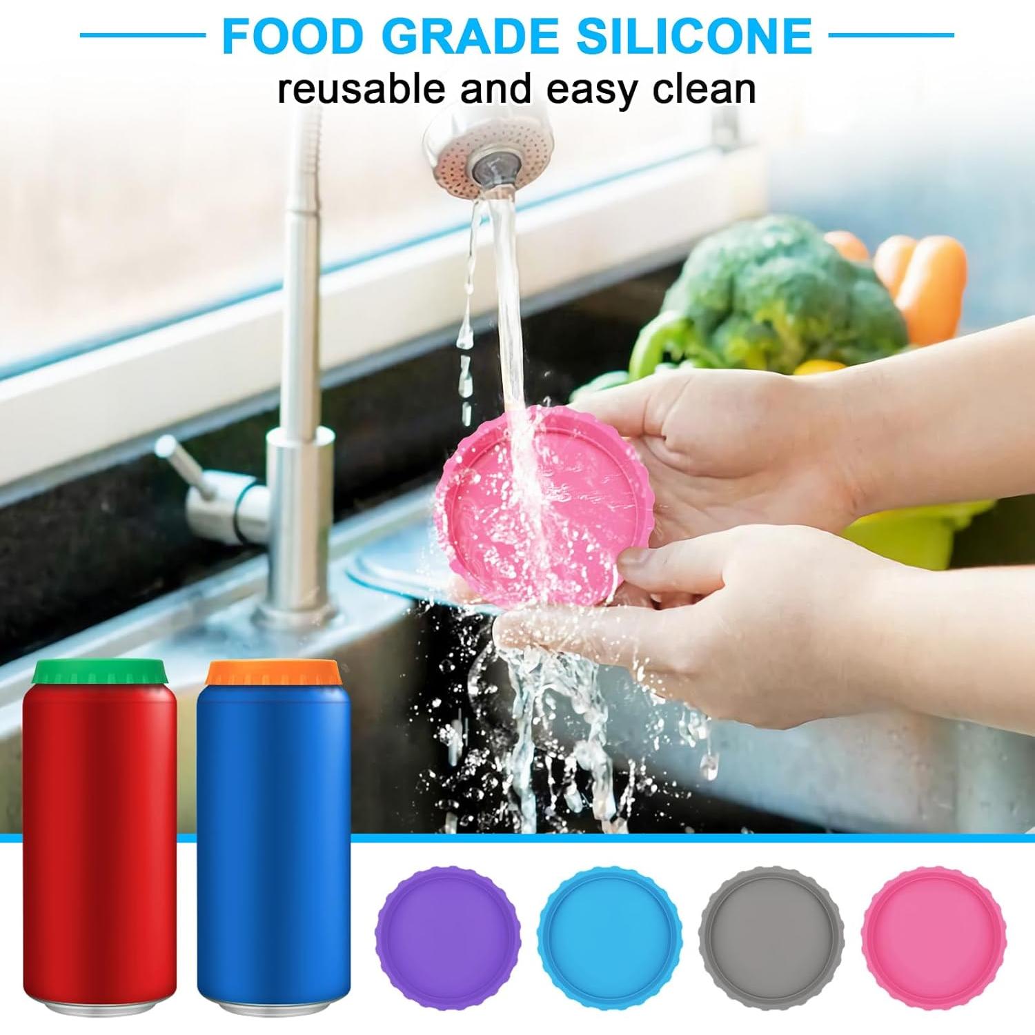 Paquete de 6 tapas de silicona MECHEER para latas estándar