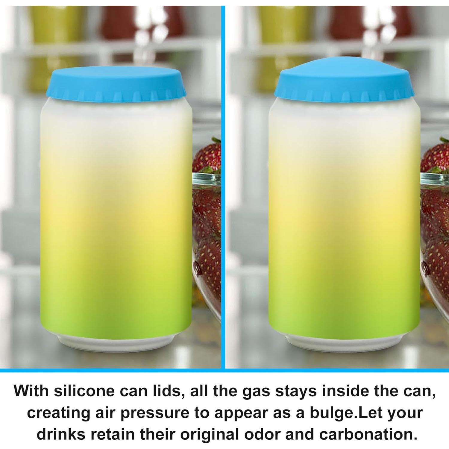 Paquete de 6 tapas de silicona MECHEER para latas estándar