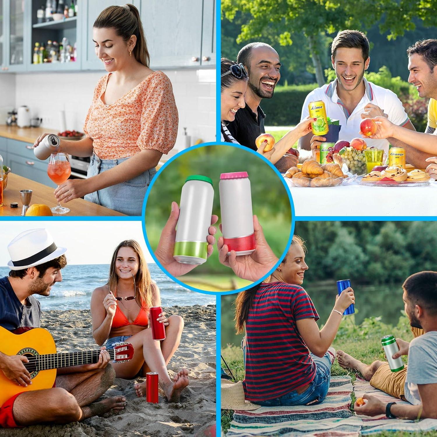 Paquete de 6 tapas de silicona MECHEER para latas estándar