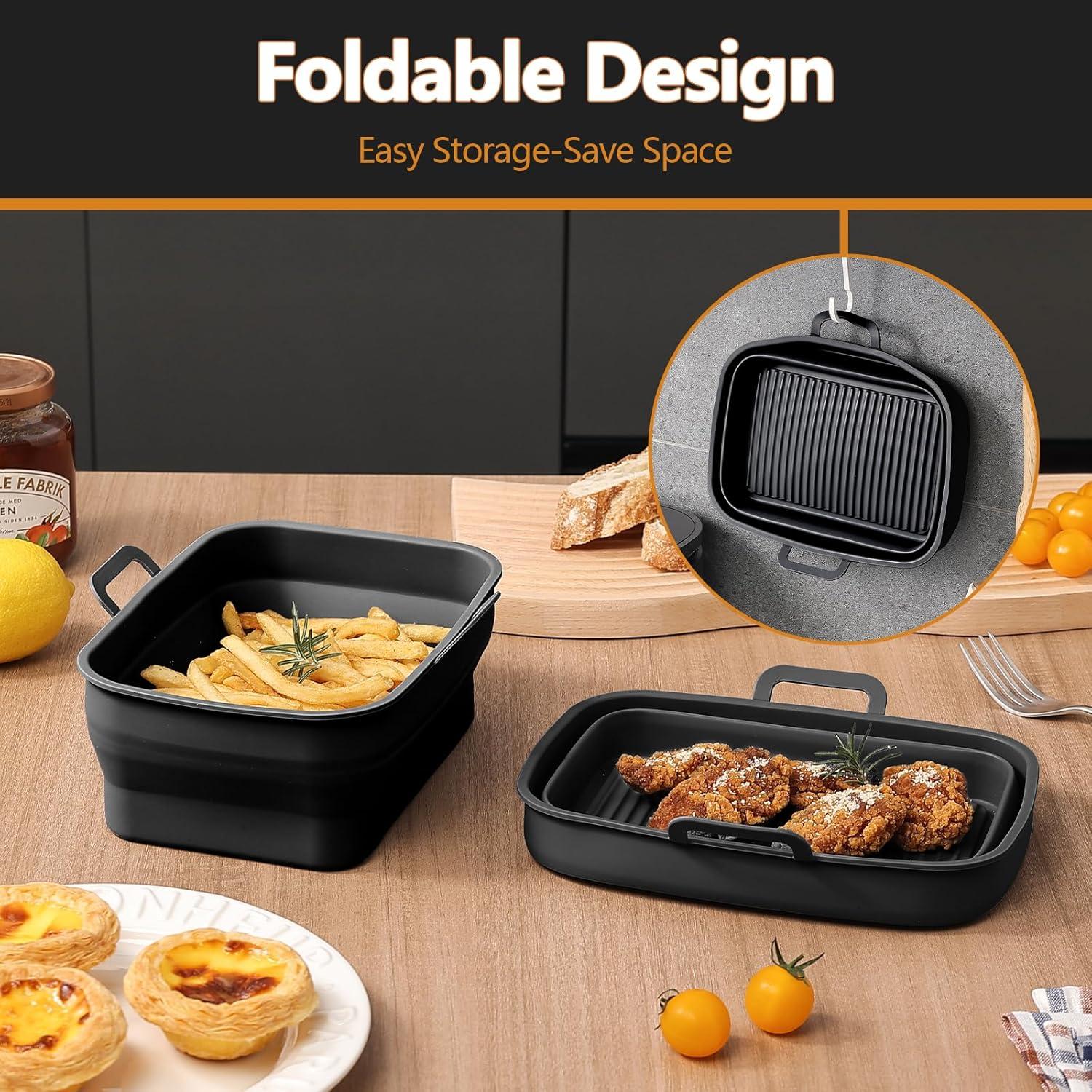 Forros de Silicona Colapsables Vangerute 8QT para Freidora