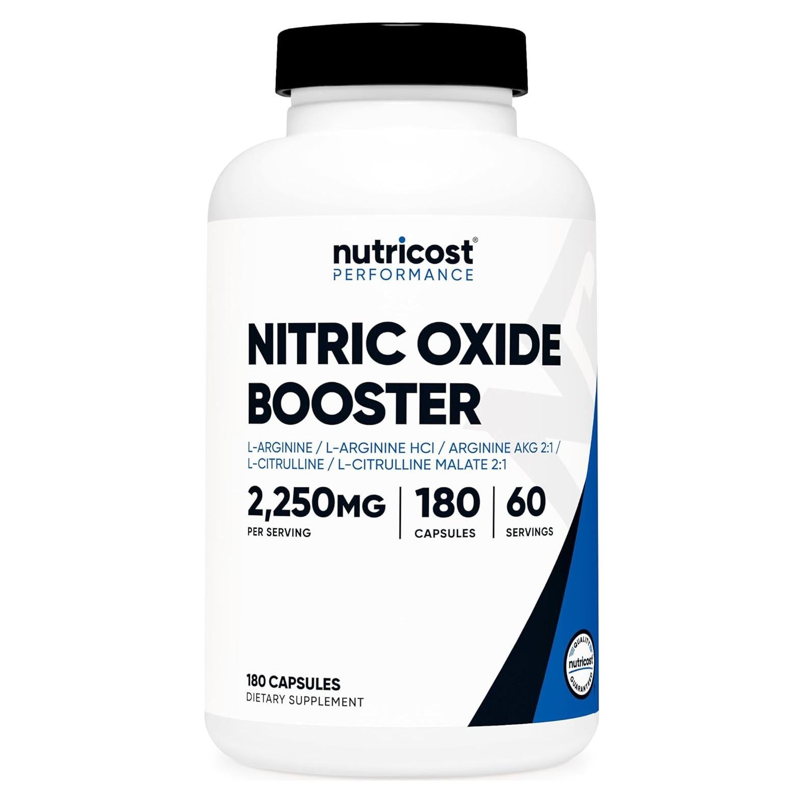 Nutricost Aumentador Óxido Nítrico 2250mg 180 Cápsulas