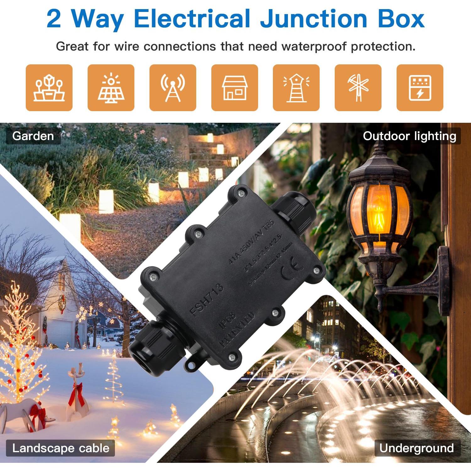 Caja de Conexiones Exterior Impermeable IP68 Helunsi - Negra