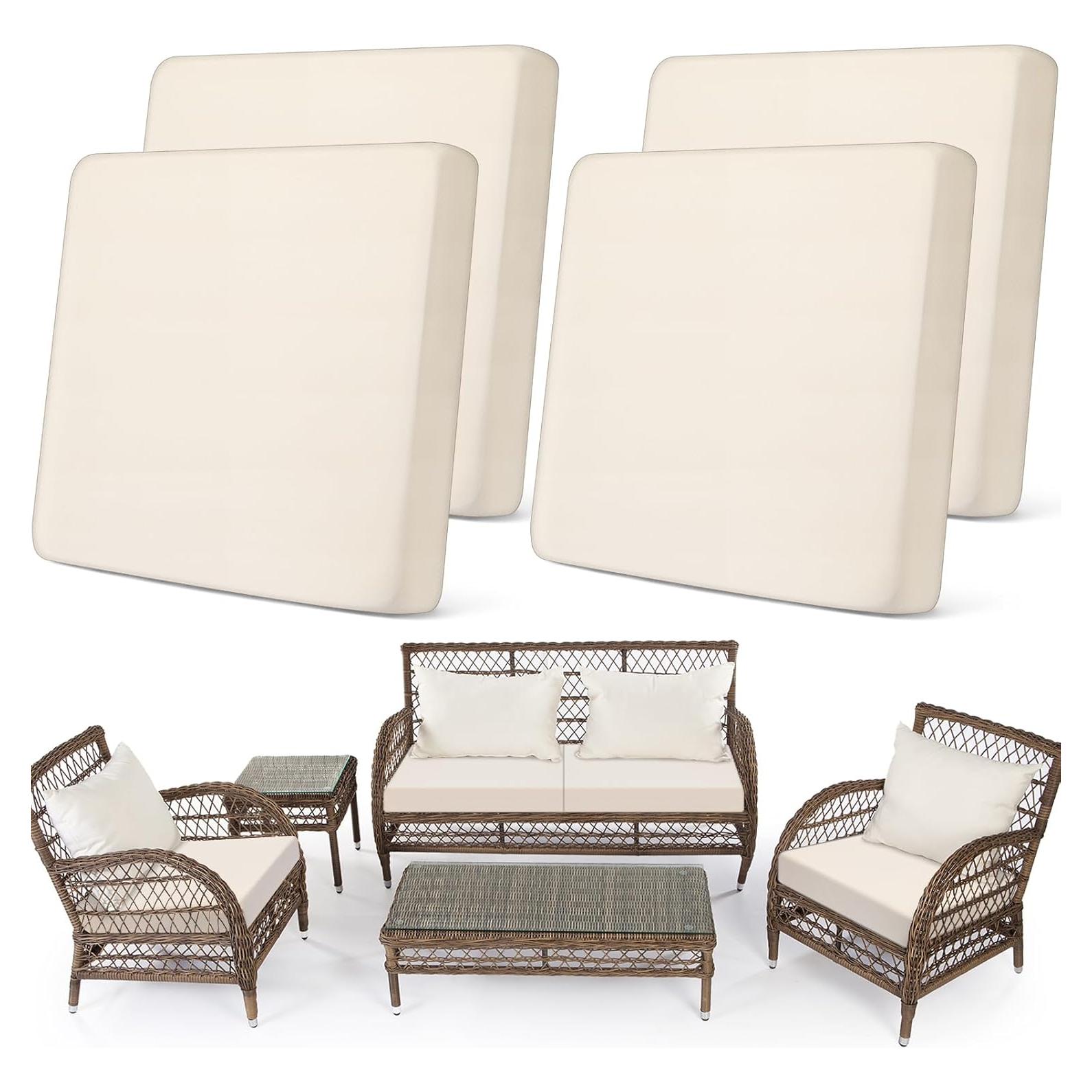 Set de 4 Fundas de Cojines Impermeables Newwiee Beige