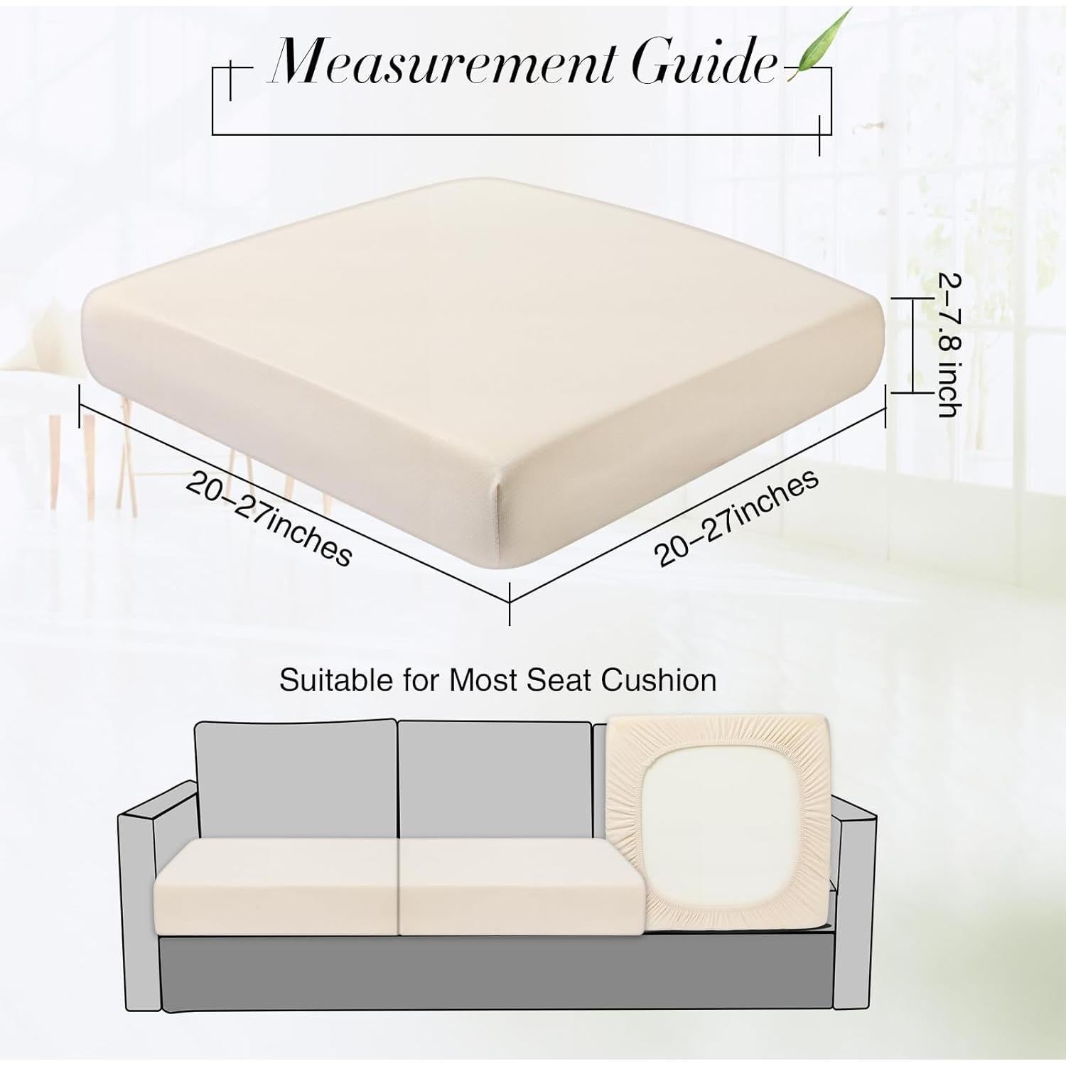 Set de 4 Fundas de Cojines Impermeables Newwiee Beige