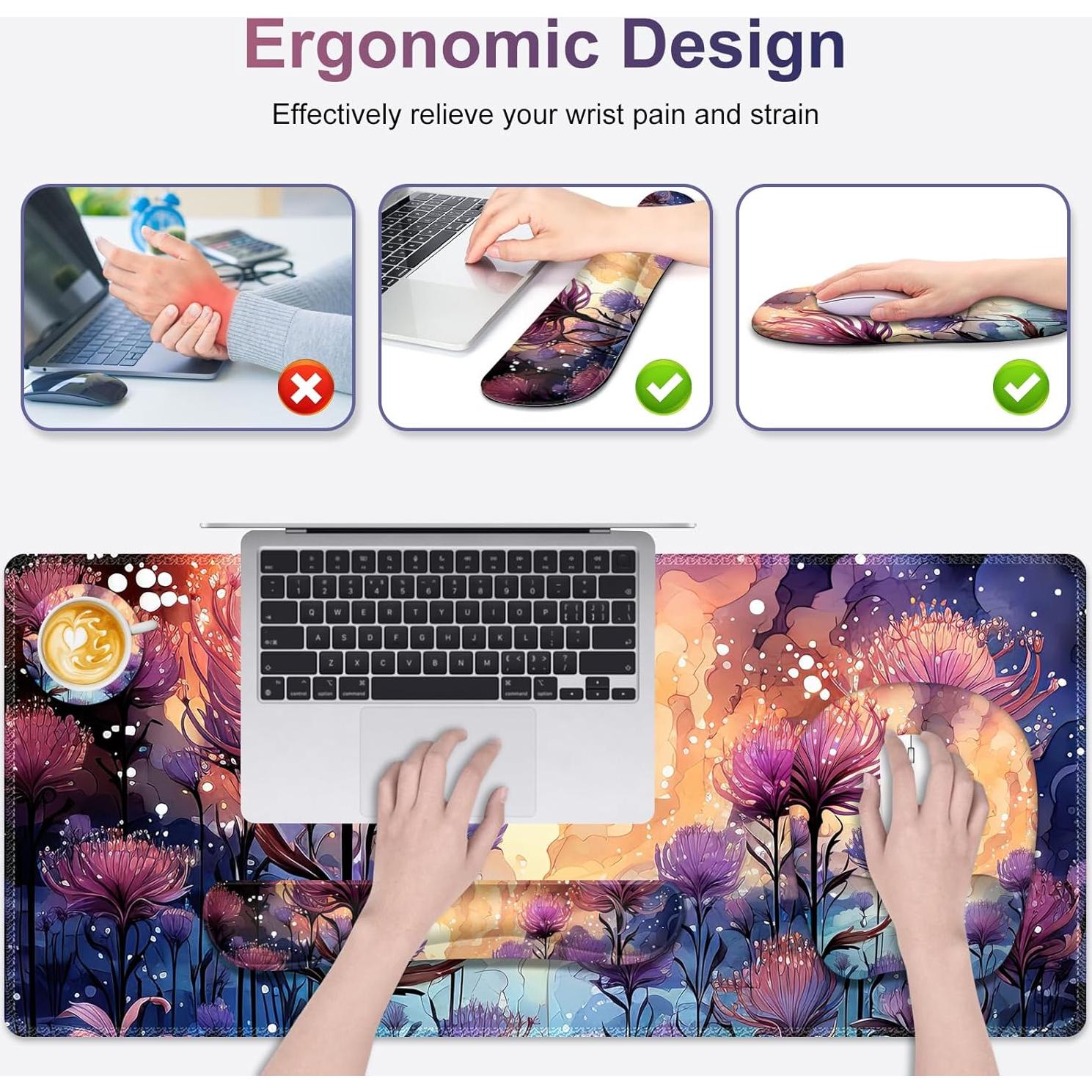 Alfombrilla de Ratón Grande NXZGO 4 en 1 Ergonómica 89.9x40.6cm