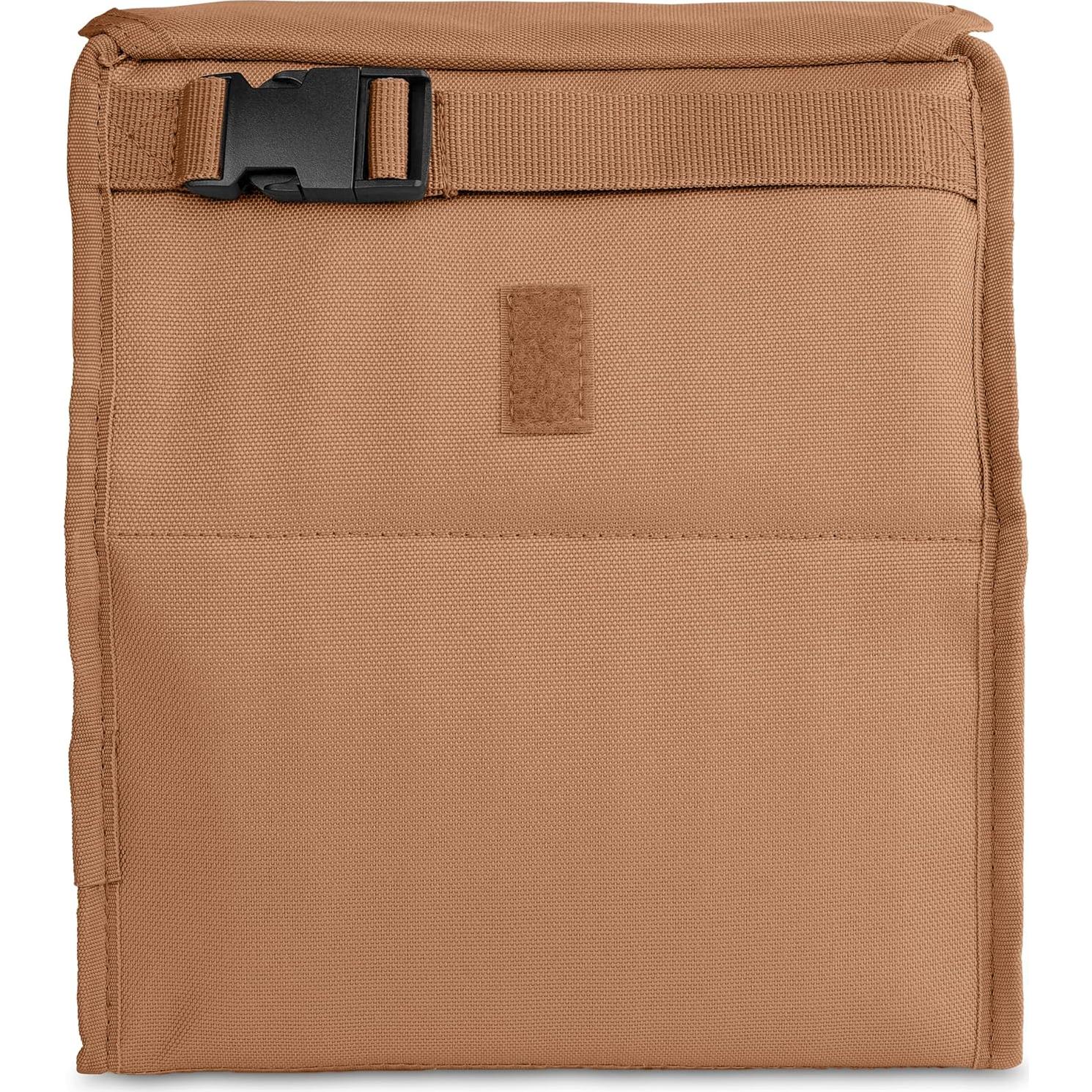 PackIt® Freezable Lunch Bag, Almond, Built with ECOFREEZE® Technology, Foldable, Reusable, Zip and Fold Closure with Buckle Handle, Designed for Work Lunches and Fresh Lunch On the Go