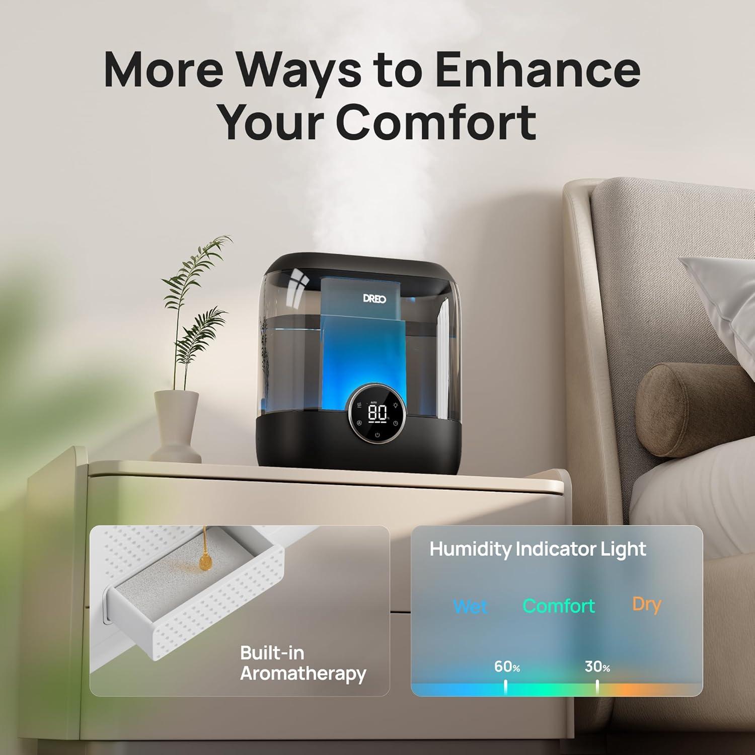 Humidificador Ultrasónico Dreo HM524S 6L Negro para Habitaciones