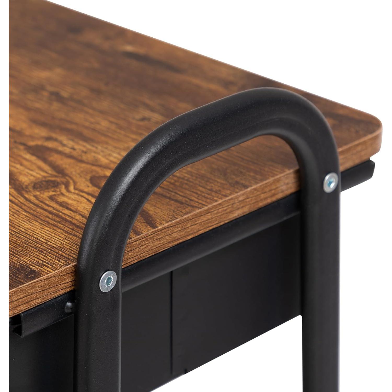 Carro de Maquillaje AGTEK Móvil 3 Niveles Negro con Ruedas