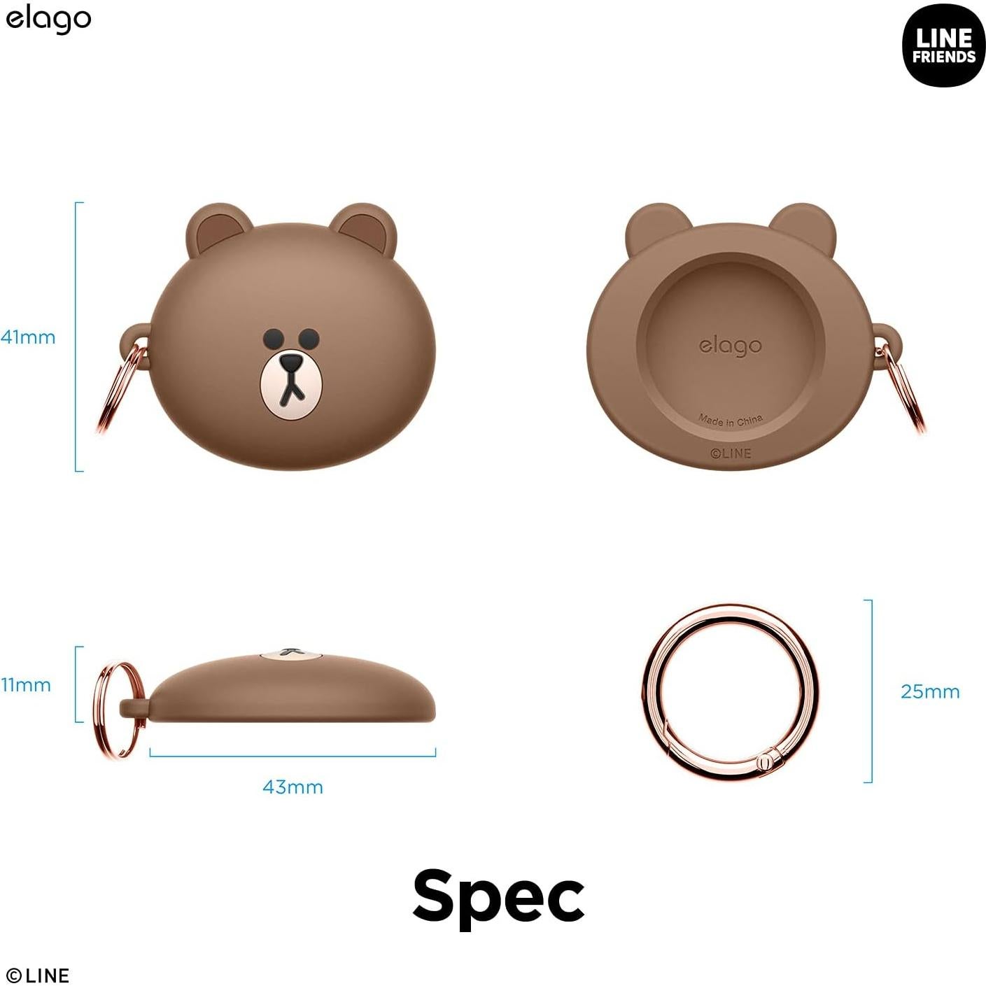 Funda de Silicona elago LINE Friends para Apple AirTag - Marrón
