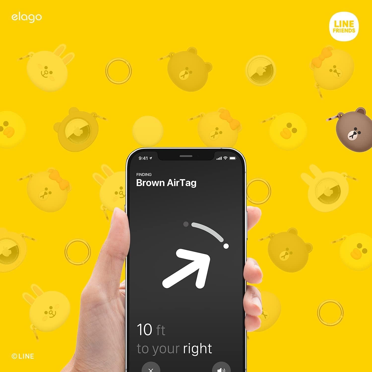 Funda de Silicona elago LINE Friends para Apple AirTag - Marrón