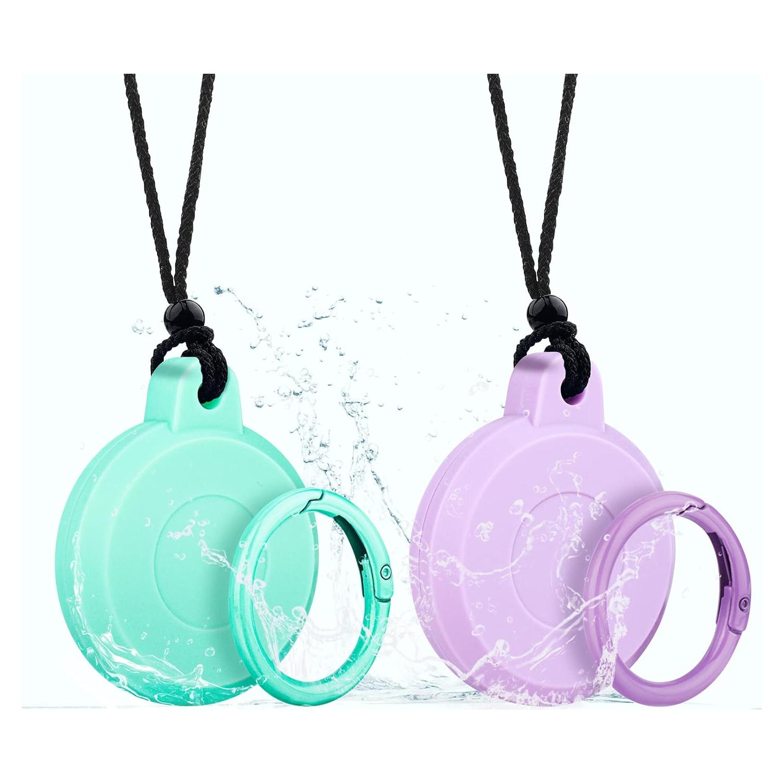 Funda impermeable para Air-tag WALLFID - Protección IP68 Verde-Púrpura