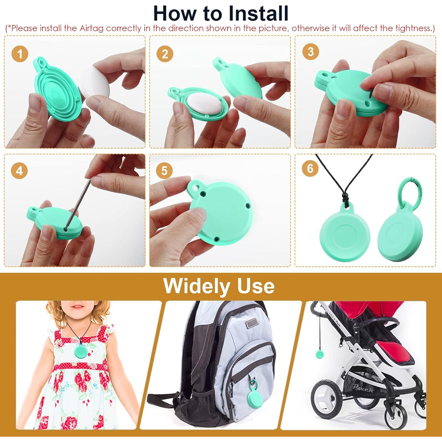 Funda impermeable para Air-tag WALLFID - Protección IP68 Verde-Púrpura