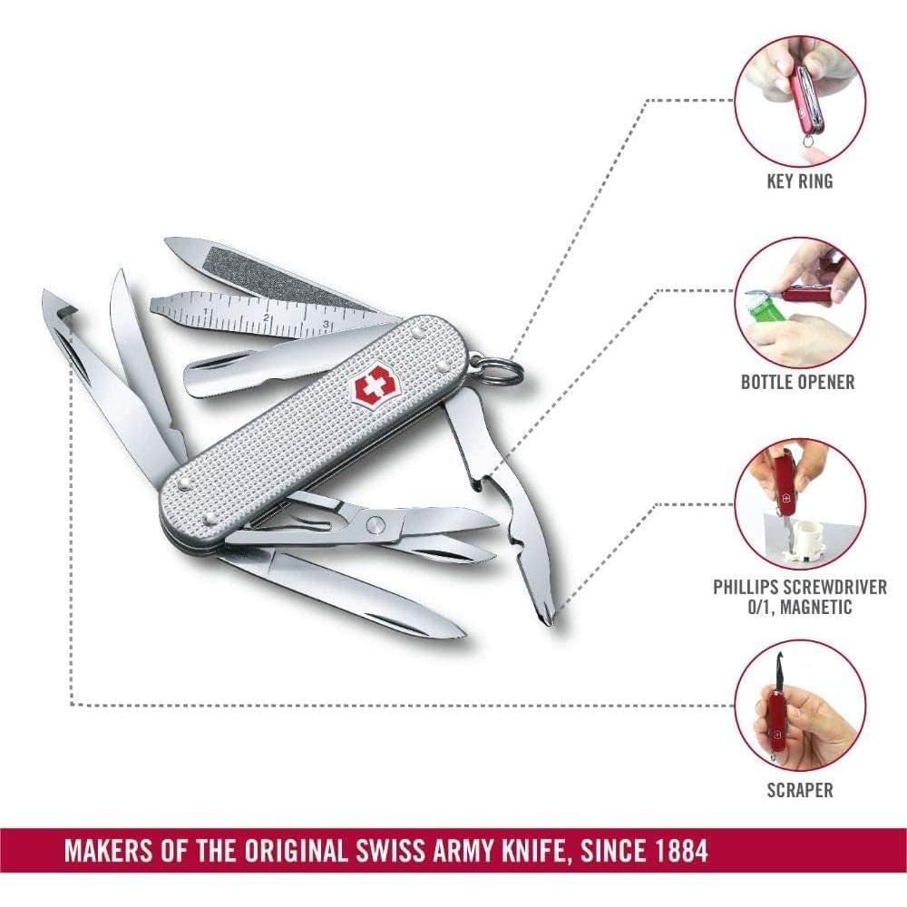 Cuchillo Suizo Victorinox Mini Champ Alox 15 Funciones Plata