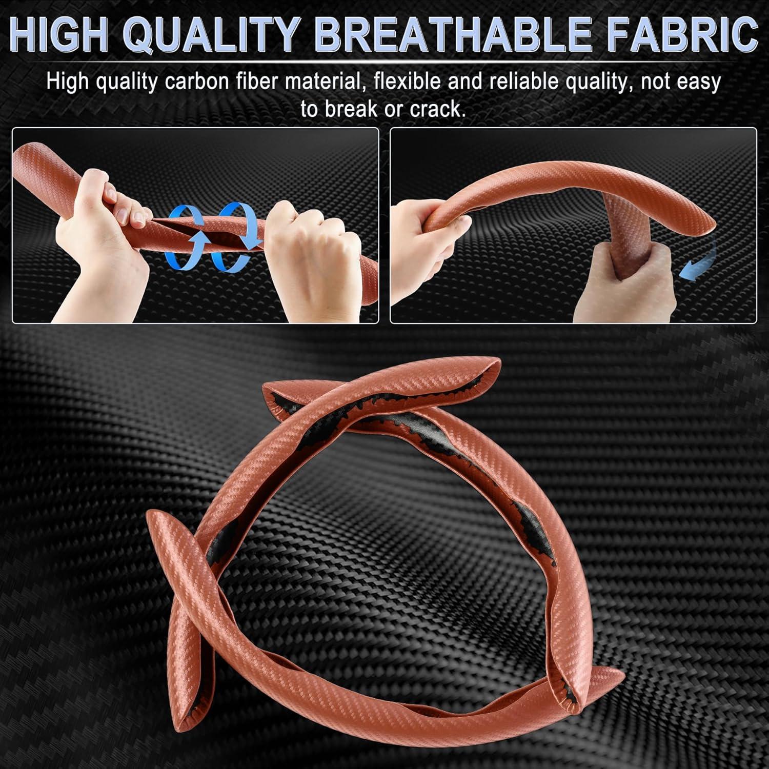 Funda de Volante Amiss 3pcs Fibra de Carbono Antideslizante