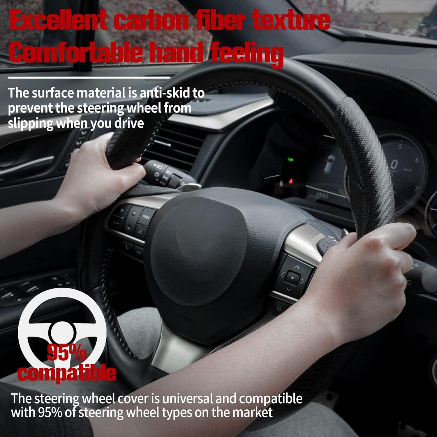 Cubierta de Volante Antideslizante Amiss 36.3 cm Fibra Carbono