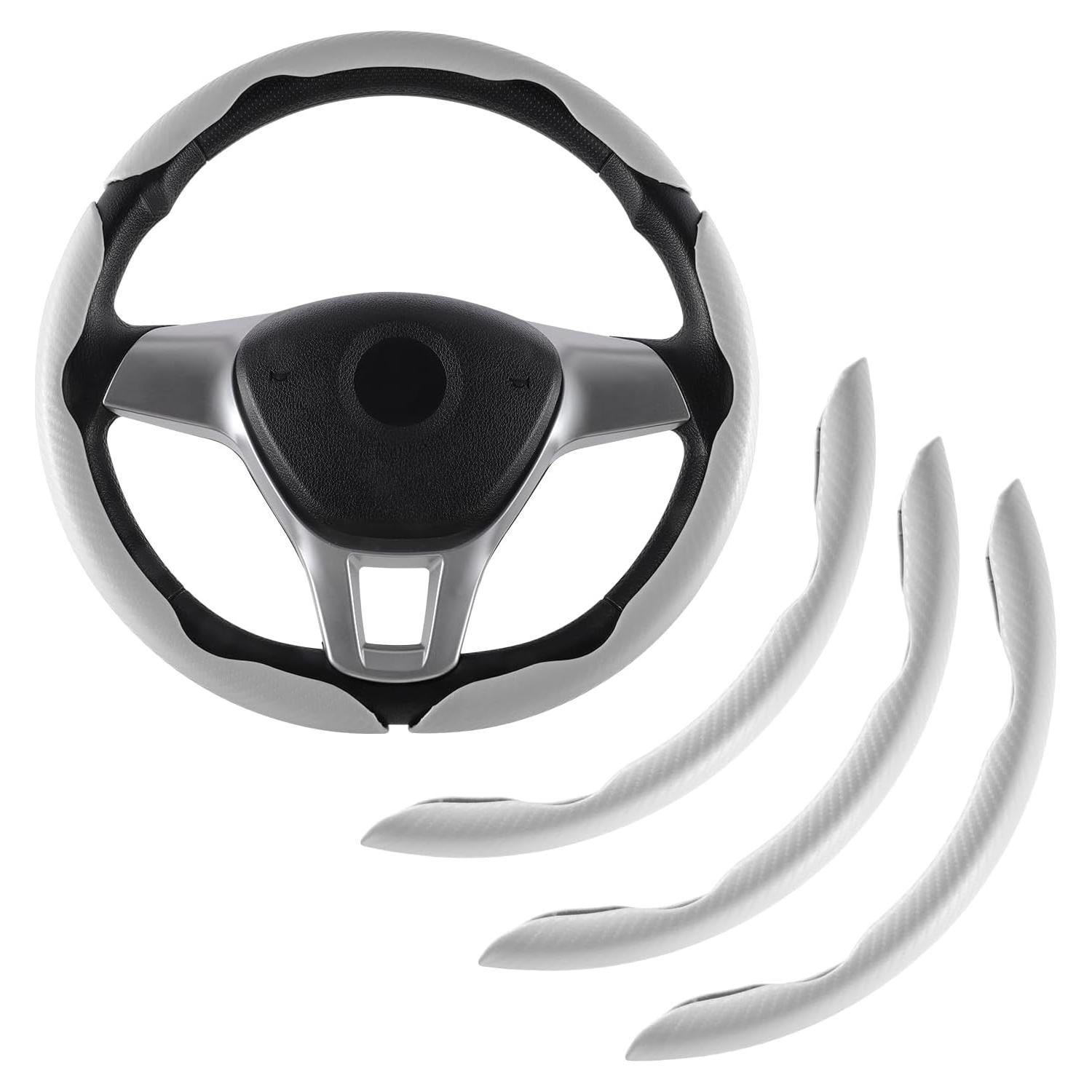 Funda de Volante Antideslizante Amiss 3pcs Blanco Universal