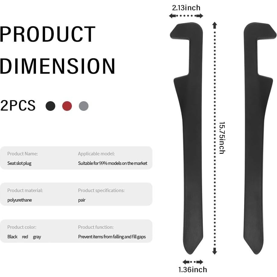 Relleno Espacio entre Asientos de Coche Carleef 2 Piezas Negro