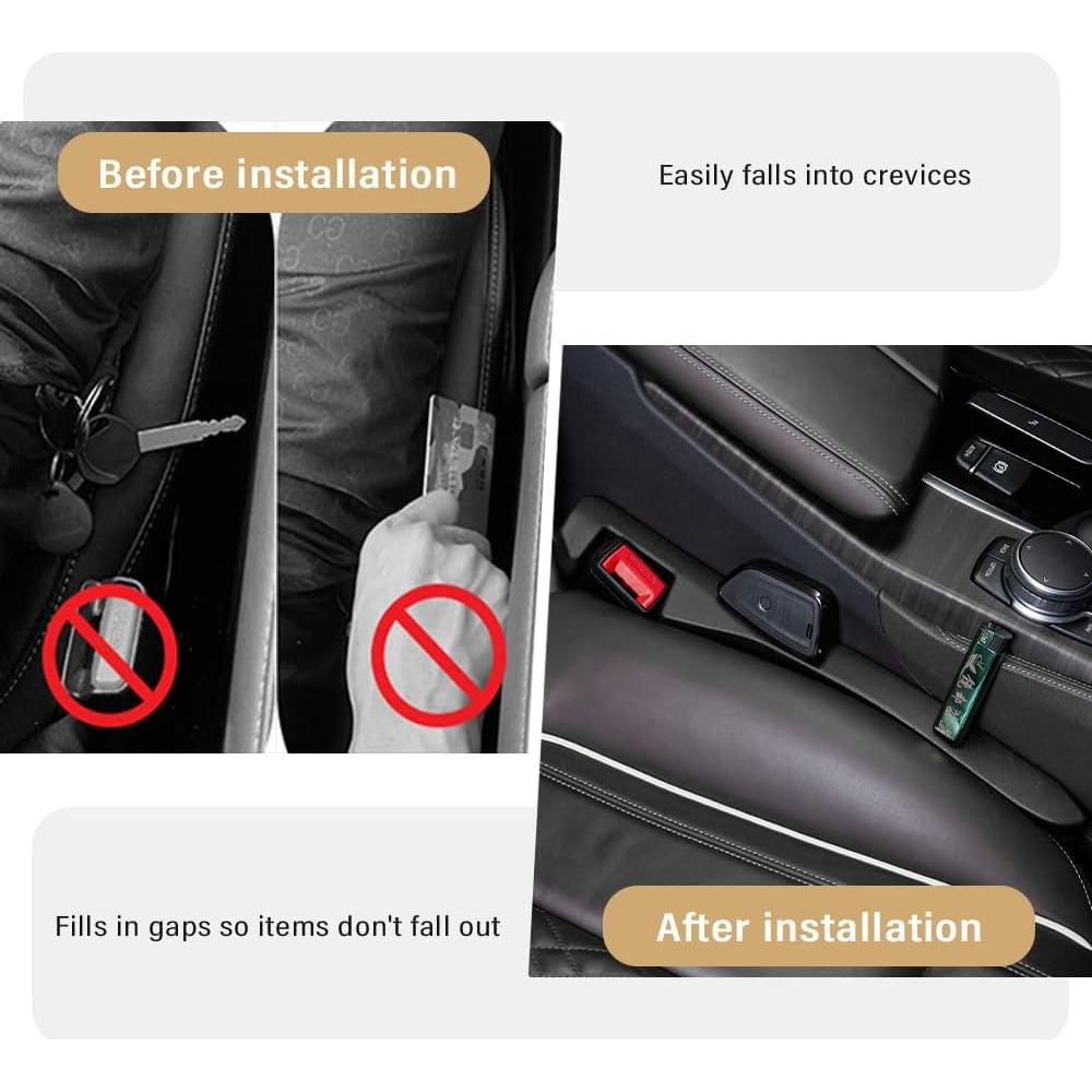 Relleno Espacio entre Asientos de Coche Carleef 2 Piezas Negro