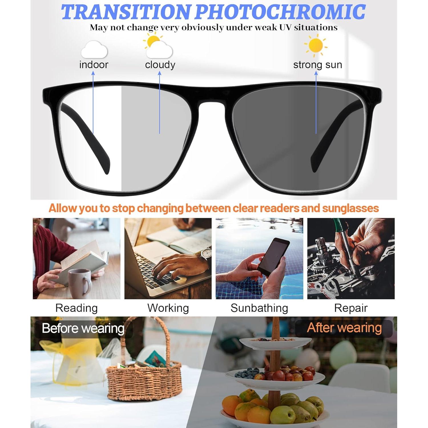 Gafas de lectura fotoquímicas MARE AZZURO 1.5 para hombres