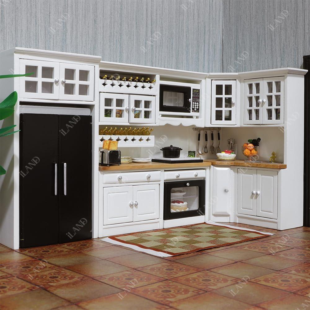 Juego de Cocina Moderna para Casa de Muñecas iLAND 1:12