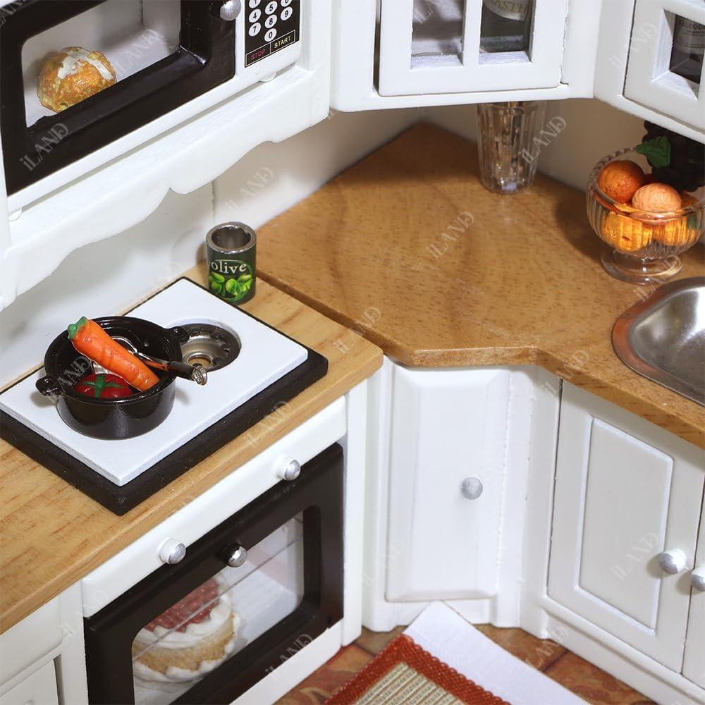 Juego de Cocina Moderna para Casa de Muñecas iLAND 1:12