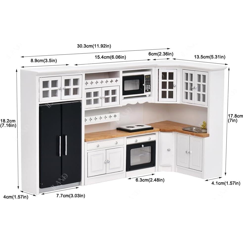 Juego de Cocina Moderna para Casa de Muñecas iLAND 1:12