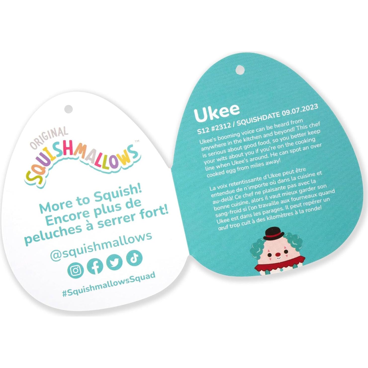 Squishmallows Ukee Clown 30.48 cm - Jazwares Oficial