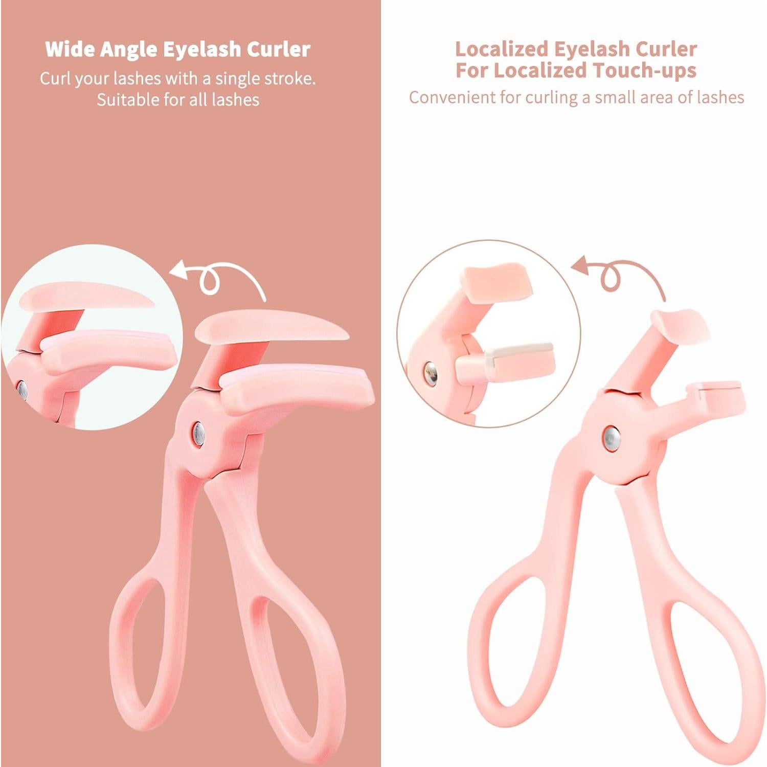 Rizador de Pestañas BD Rosa con 2 Almohadillas de Silicona