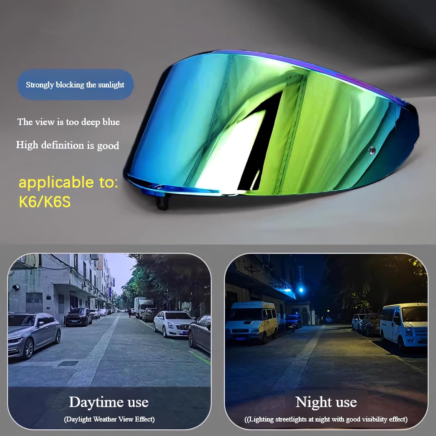 Visera de Casco de Motocicleta StableNeino AGV K6 Verde Fantasma