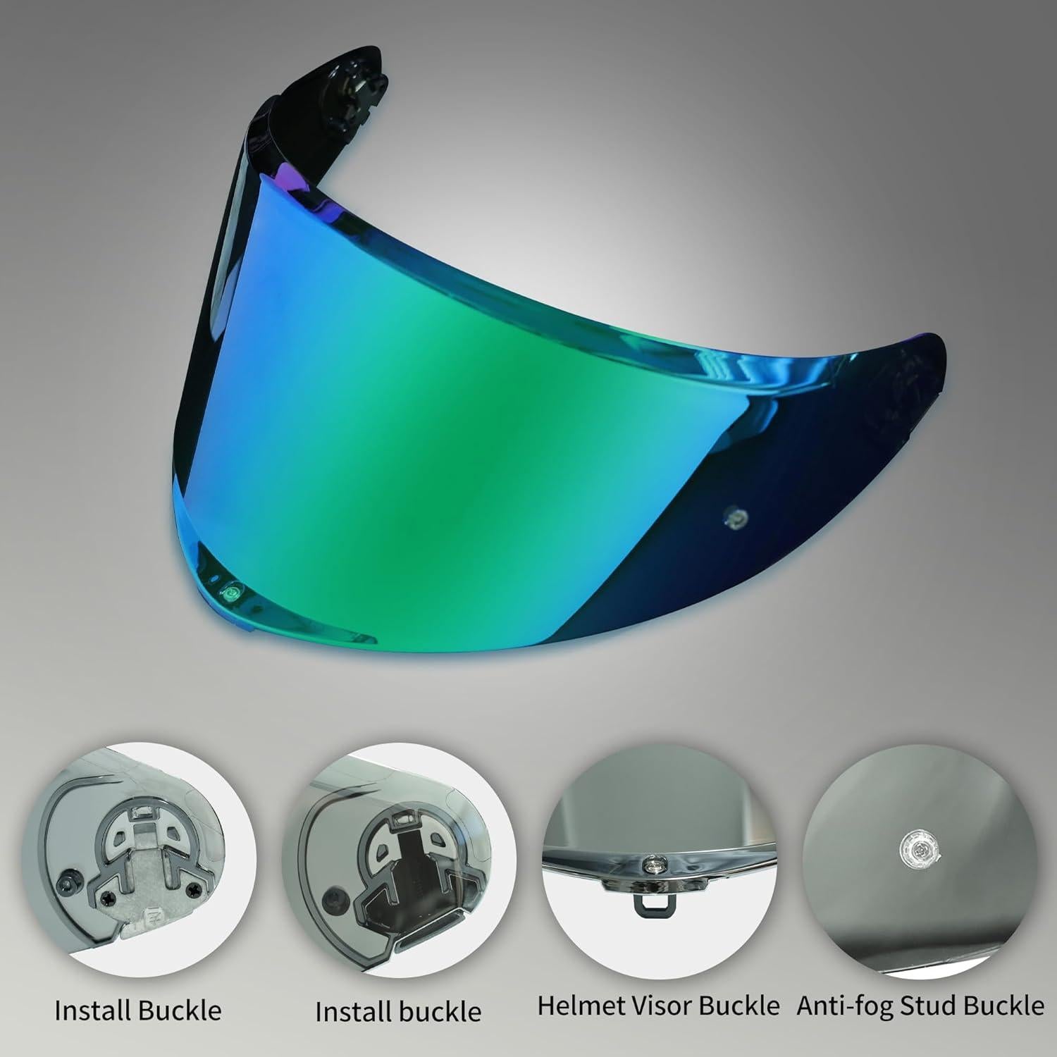 Visera de Casco de Motocicleta StableNeino AGV K6 Verde Fantasma