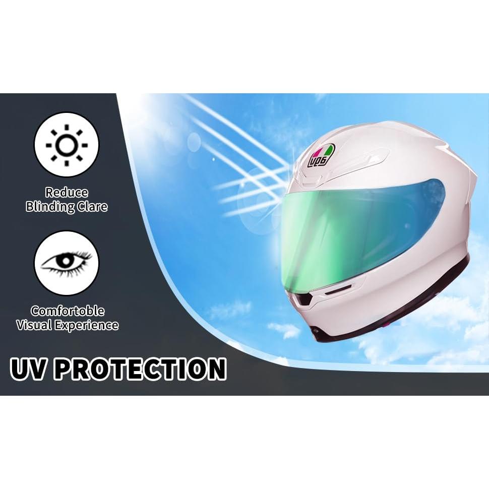 Visera de Casco de Motocicleta StableNeino AGV K6 Verde Fantasma