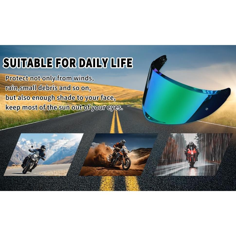 Visera de Casco de Motocicleta StableNeino AGV K6 Verde Fantasma