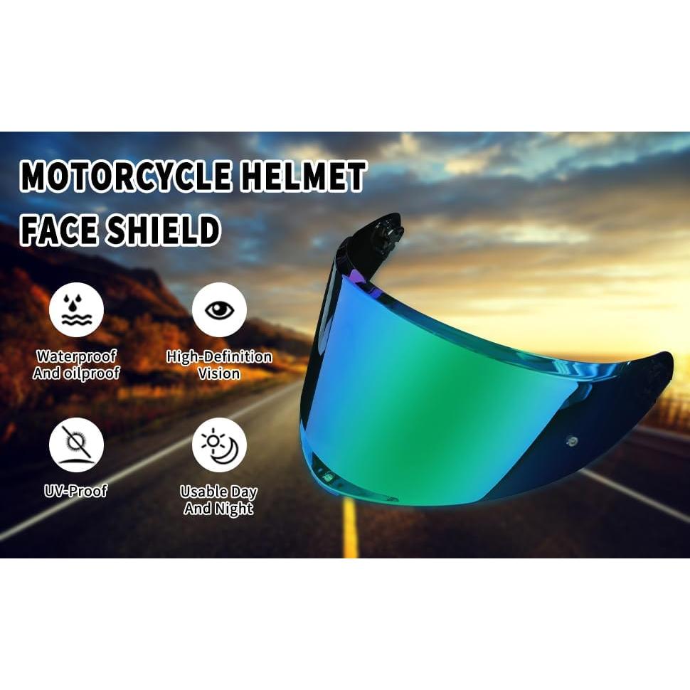 Visera de Casco de Motocicleta StableNeino AGV K6 Verde Fantasma