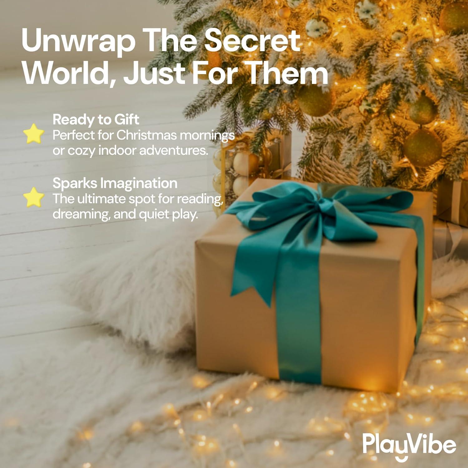 Tienda Teepee PLAYVIBE con Luces LED - Casa de Juegos 122x122 cm