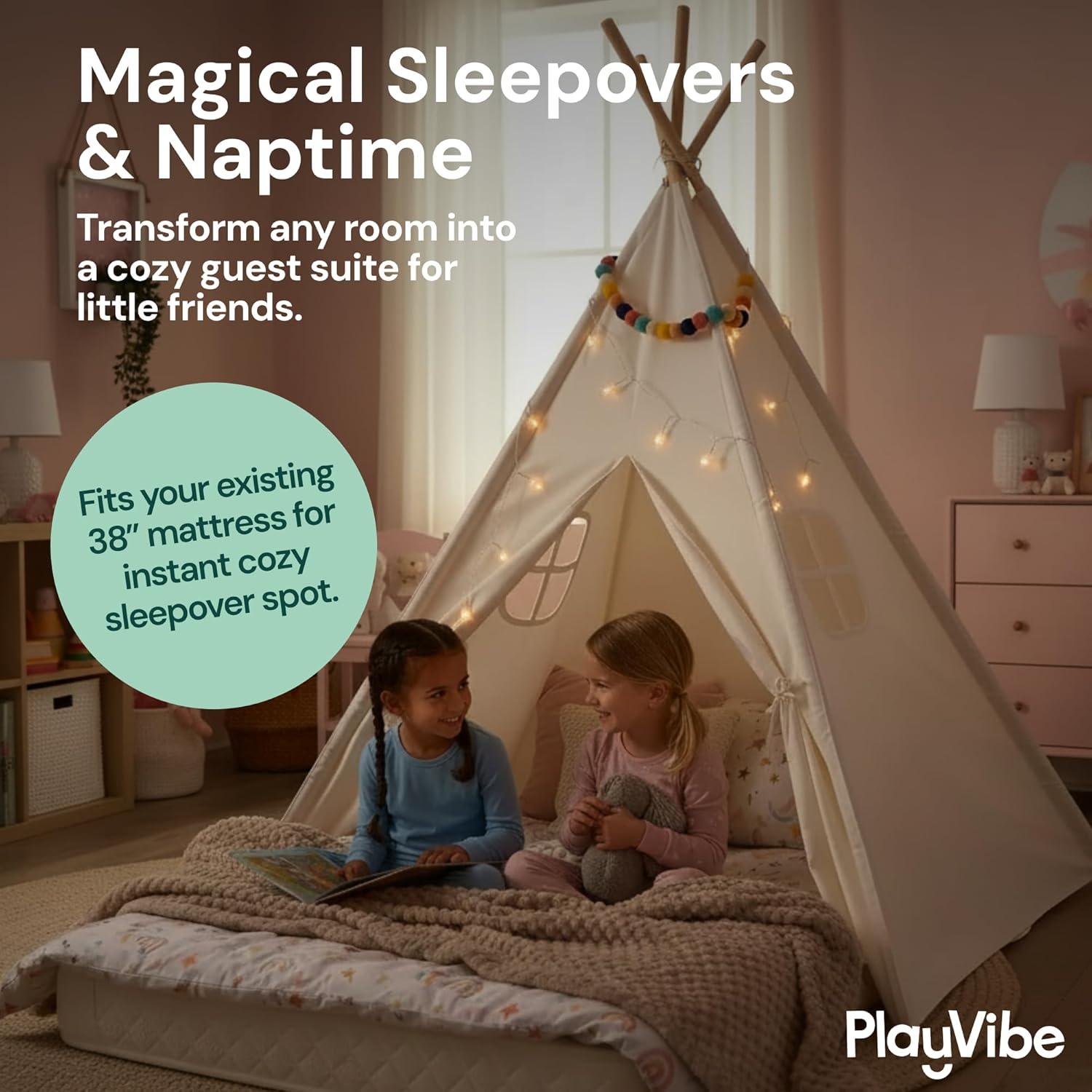 Tienda Teepee PLAYVIBE con Luces LED - Casa de Juegos 122x122 cm