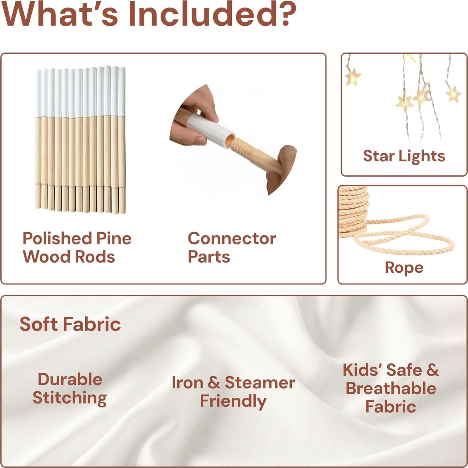 Tienda Teepee PLAYVIBE con Luces LED - Casa de Juegos 122x122 cm