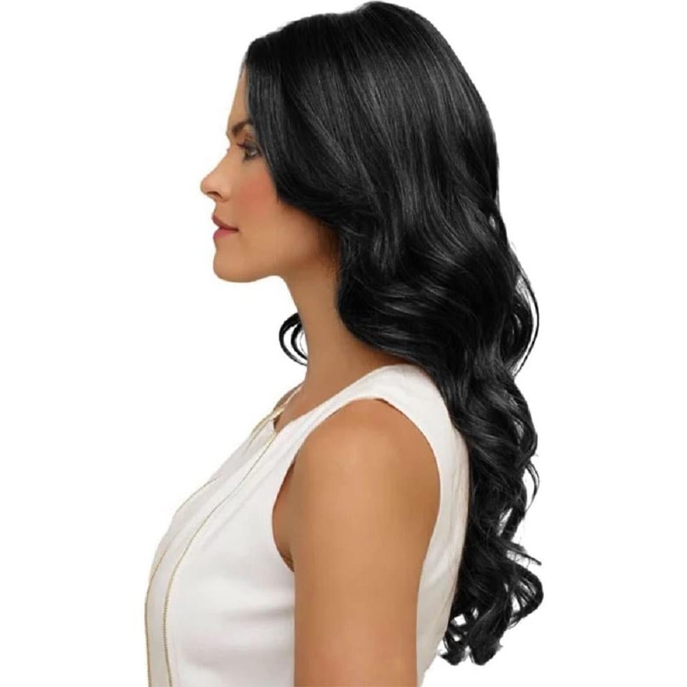 Peluca Ondulada Pastel Anfei para Mujeres 68 cm Negra