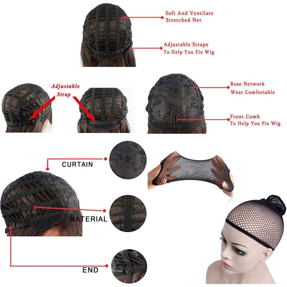 Peluca Sintética Ondulada Larga SYMEIW 40 cm Negro Natural