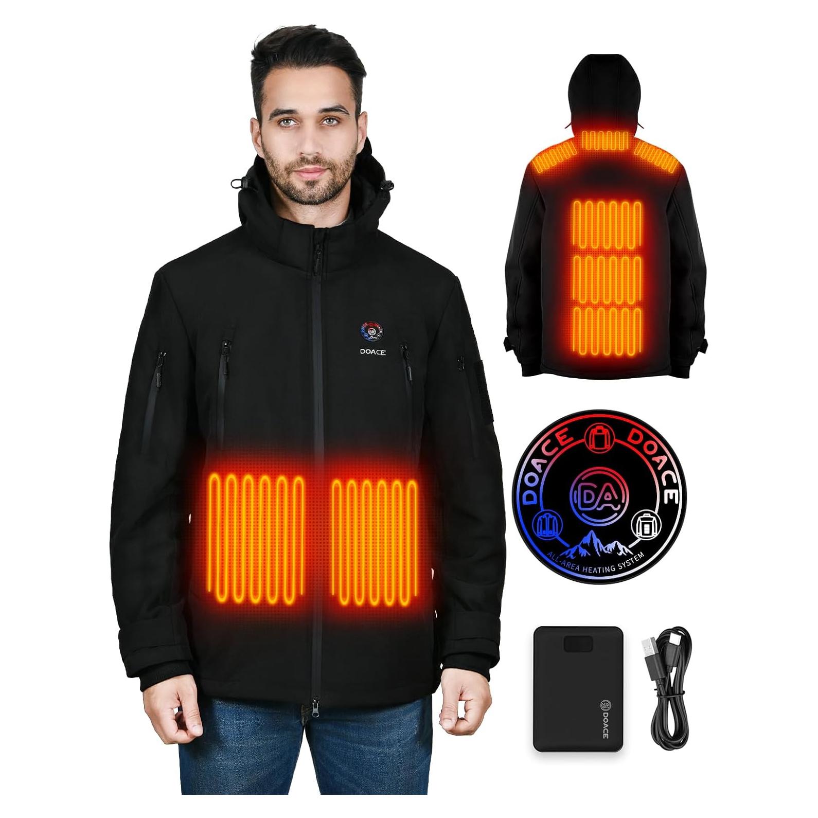 Chaqueta Térmica DOACE Unisex 12V 14400mAh con Calefacción