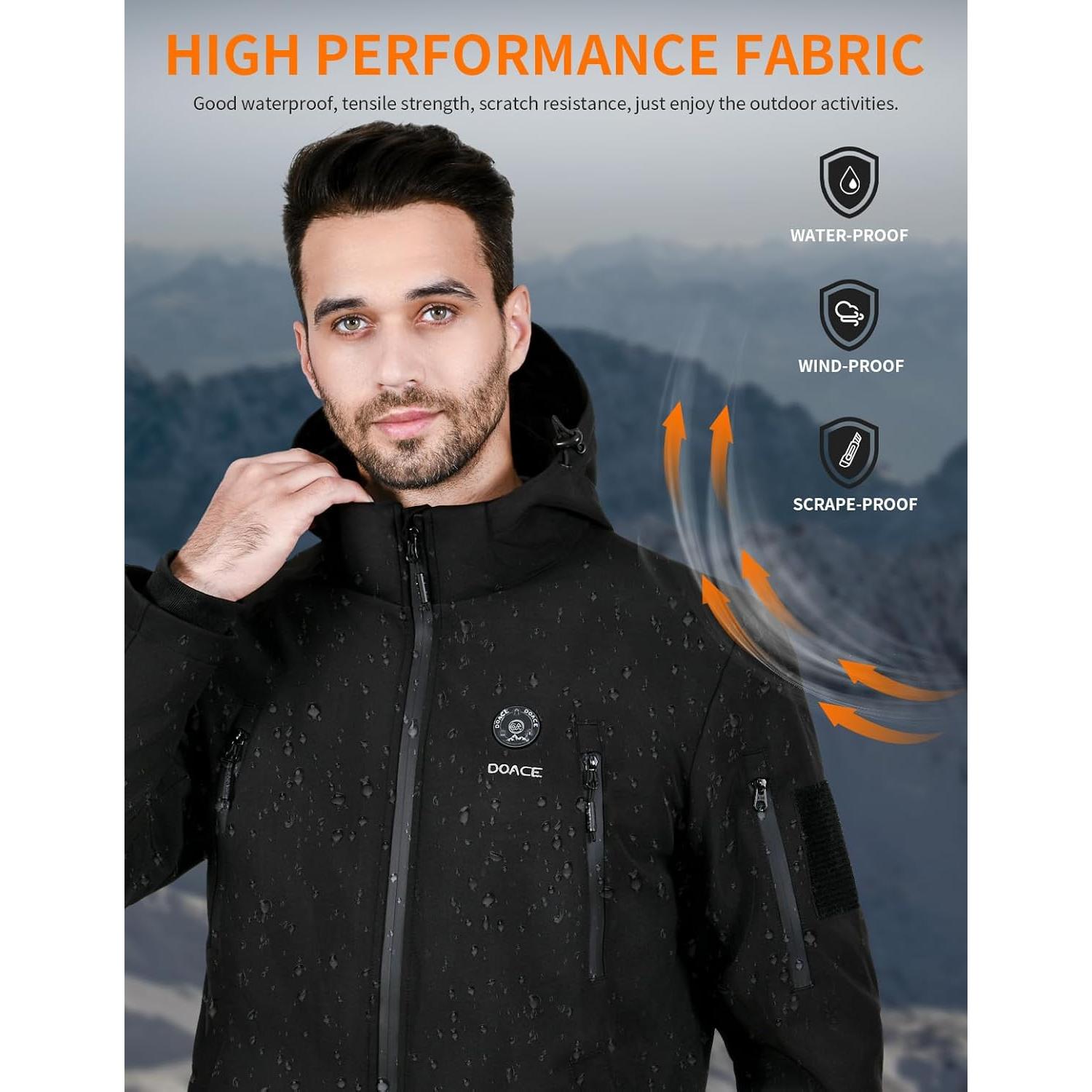 Chaqueta Térmica DOACE Unisex 12V 14400mAh con Calefacción