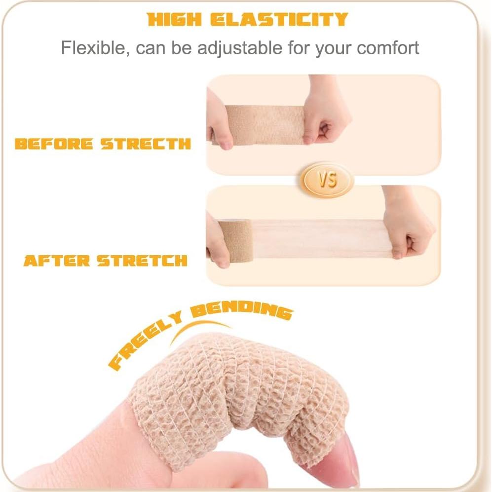 Venda Autoadhesiva QUMY 6 Rollos 5 cm x 4.5 m para Mascotas