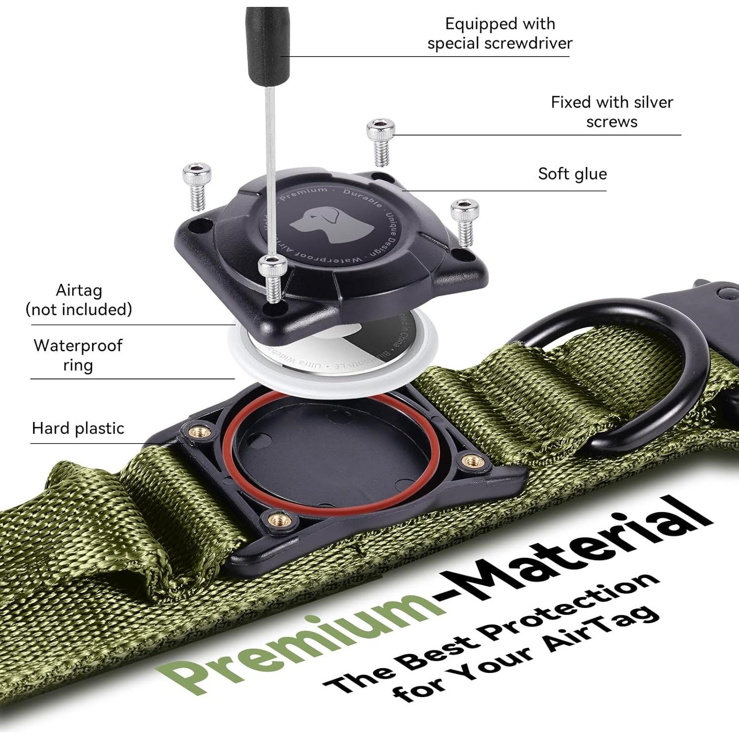 Collar Táctico Militar para Perros Odokele con Soporte AirTag M