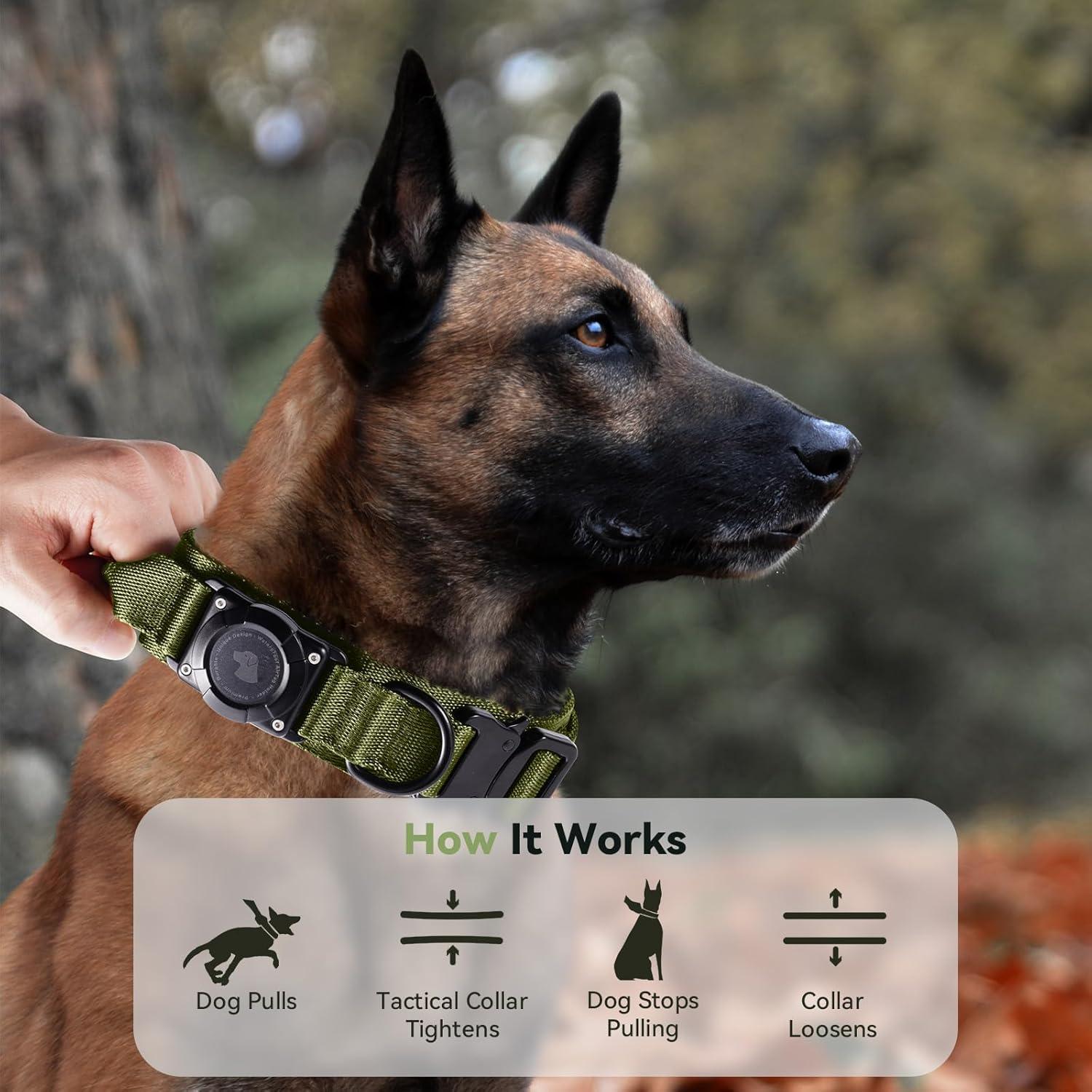 Collar Táctico Militar para Perros Odokele con Soporte AirTag M