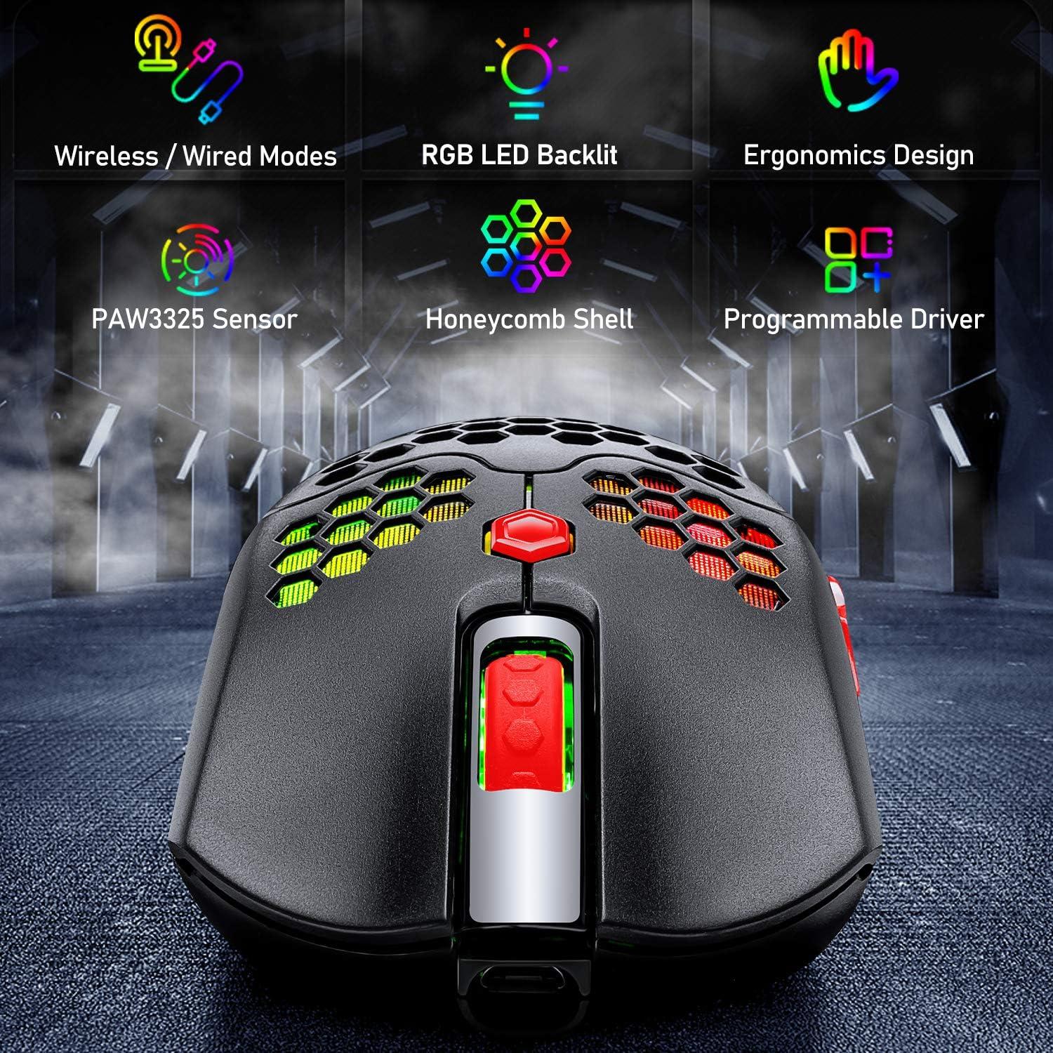 Ratón Gaming Inalámbrico ZIYOU LANG 12000 DPI RGB 69g