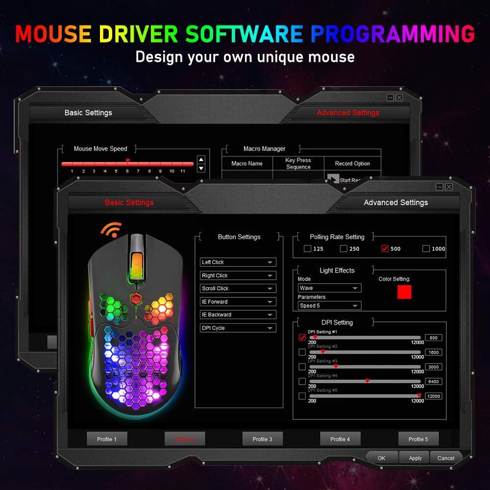 Ratón Gaming Inalámbrico ZIYOU LANG 12000 DPI RGB 69g