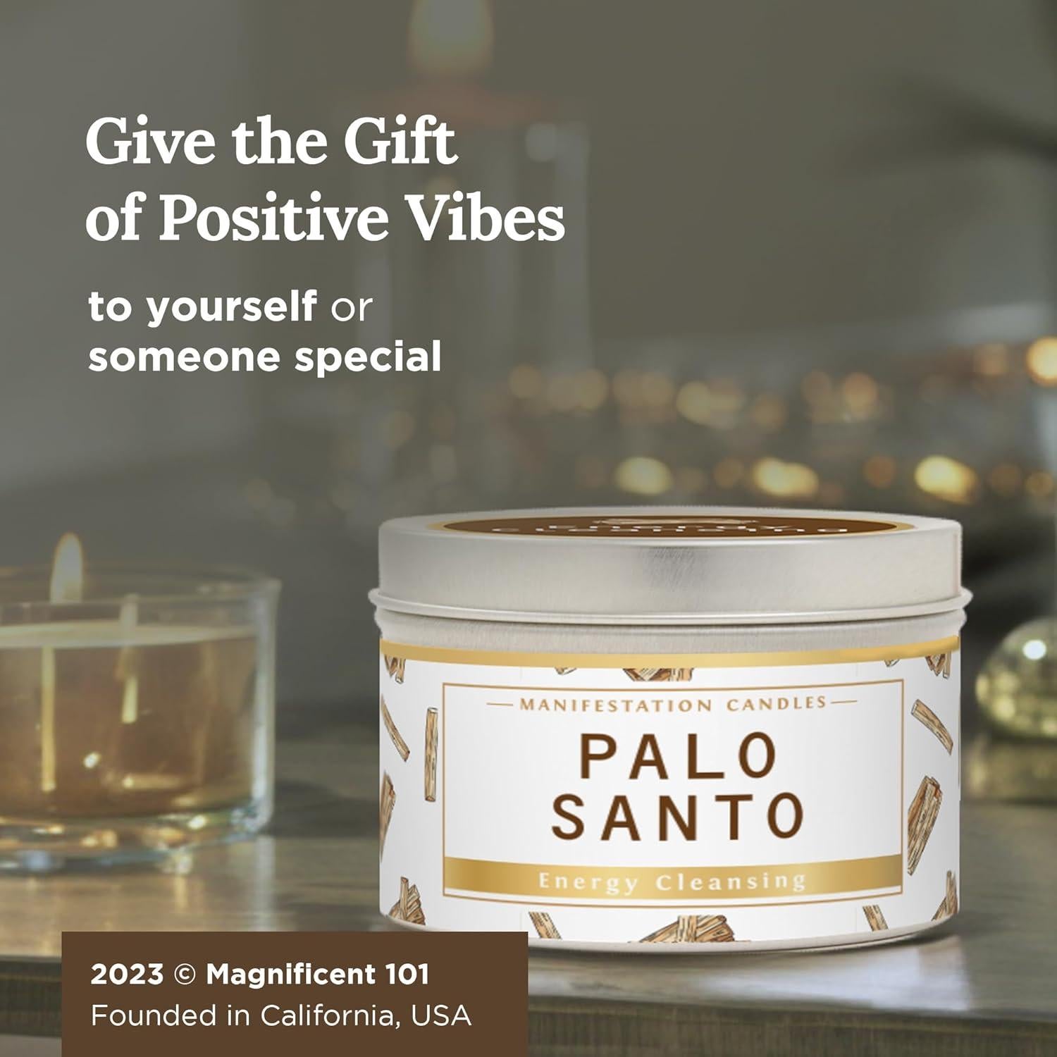 Vela Aromática de Palo Santo Magnífico 101 - 170 g - Cera de Soja