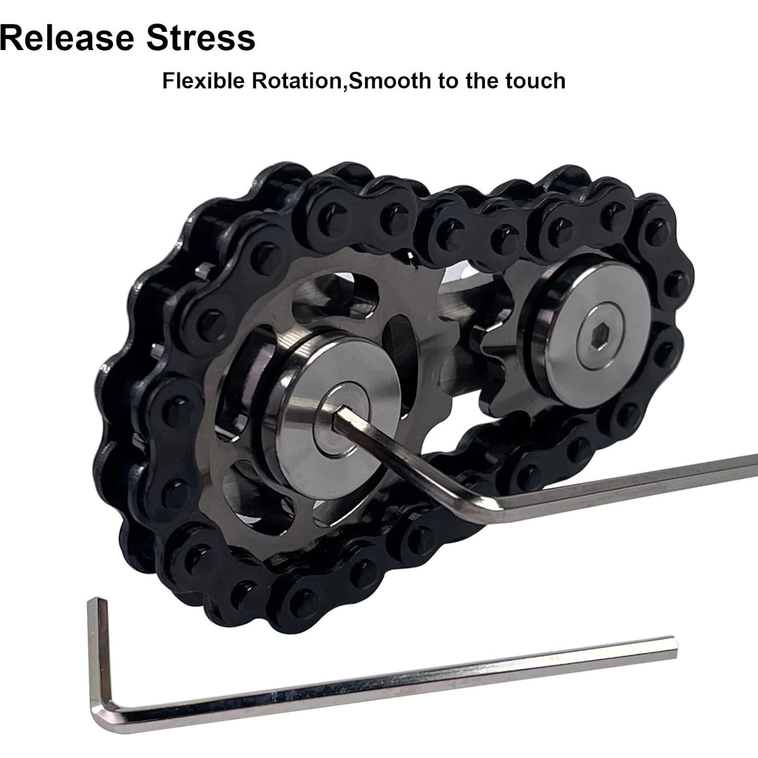 Spinner Antiestrés de Cadena de Bicicleta MKZIUI Negro 80g