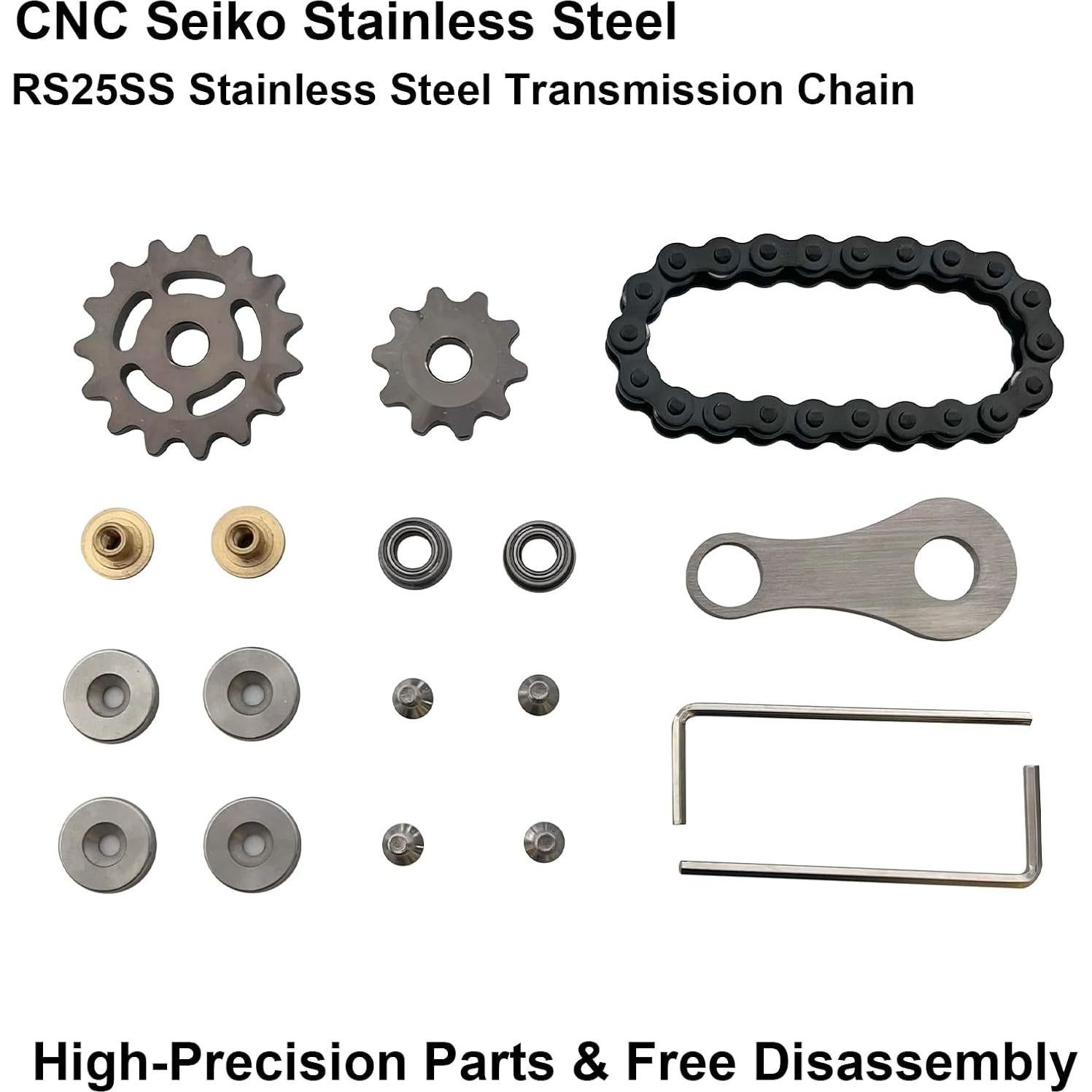 Spinner Antiestrés de Cadena de Bicicleta MKZIUI Negro 80g