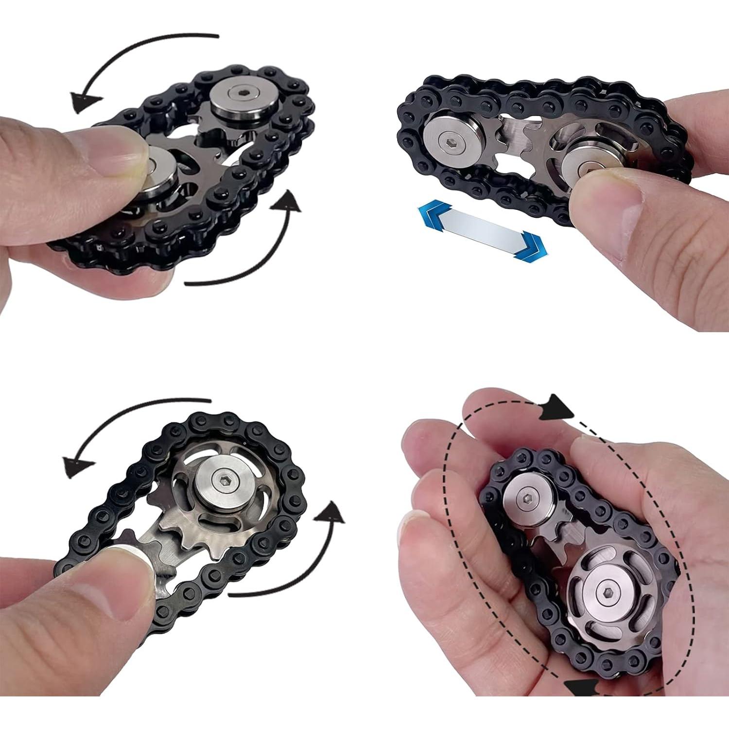 Spinner Antiestrés de Cadena de Bicicleta MKZIUI Negro 80g