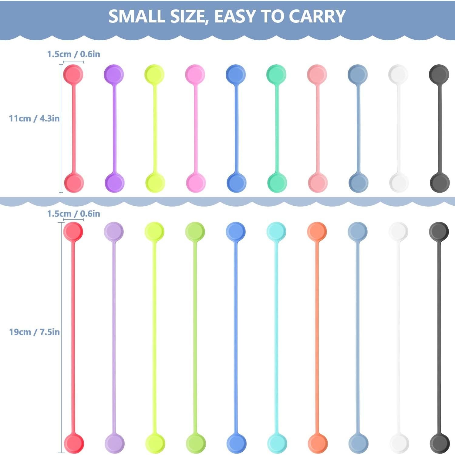Paquete de 20 Sujetadores Magnéticos de Silicona SAISN 2 Tamaños